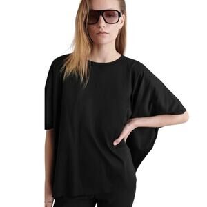 COS Black Slouchy Batwing Top S Loose Fit Whimsigoth Basic Minimalist Parisian